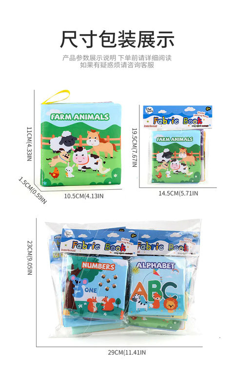 3D Baby Cloth Book Educational Toy Set - 9 Themes
