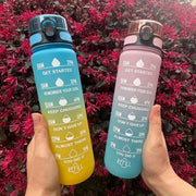 Motivational 1L Sports Water Bottle with Time Markings