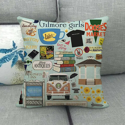 Watercolor Rose Inspirational Word Linen Cushion Cover