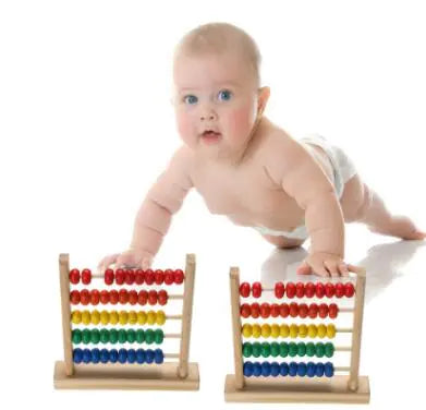 Wooden Abacus Toy with Beads and Five Compartments