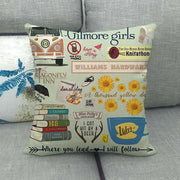 Watercolor Rose Inspirational Word Linen Cushion Cover