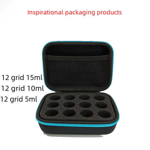 Portable Essential Oil Storage Box with 12/15 Compartments