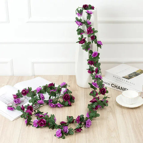 250CM Artificial Rose Garland for Home and Garden Decor