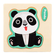 3D Wooden Cartoon Animal Traffic Puzzle for Kids