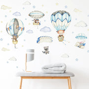 Cartoon Animal Hot Air Balloon Wall Stickers for Kids