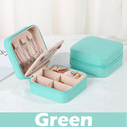 Portable Jewelry Box with Mirror and PU Leather Organizer