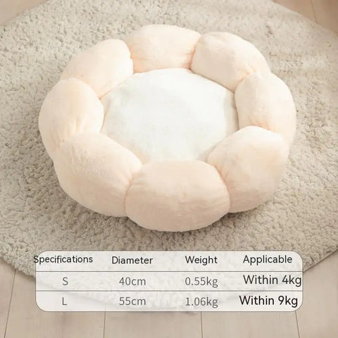 Plush Round Flower Shape Doghouse for Pets