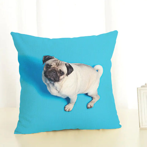Lazy Pug Cotton Linen Home Cushion Cover