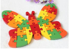 Wooden Cartoon Animal Puzzle for Kids with Letters & Numbers