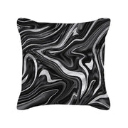 Silver Grey Geometric Print Peach Skin Throw Pillow