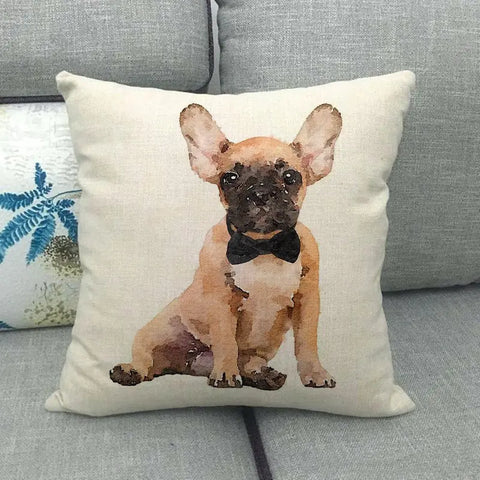 Lazy Pug Cotton Linen Home Cushion Cover