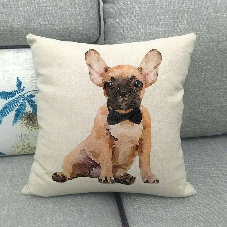 Lazy Pug Cotton Linen Home Cushion Cover