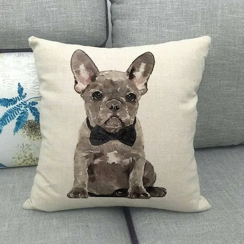 Lazy Pug Cotton Linen Home Cushion Cover
