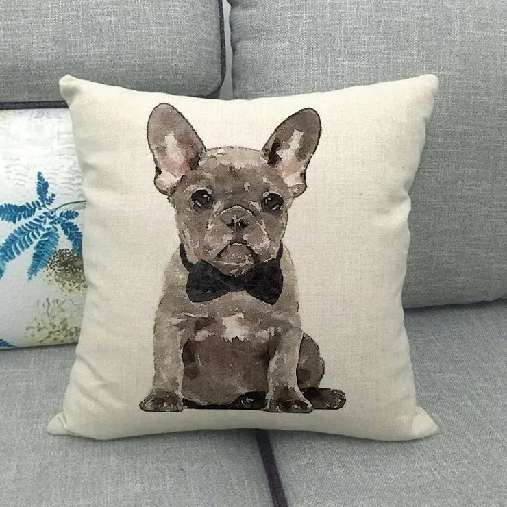 Lazy Pug Cotton Linen Home Cushion Cover