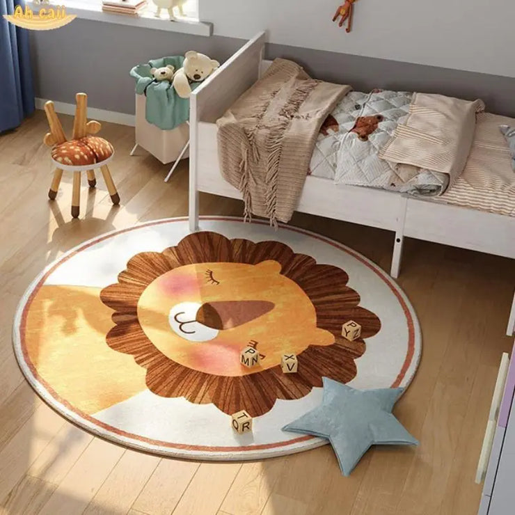 Cartoon Round Plush Floor Mat for Children&