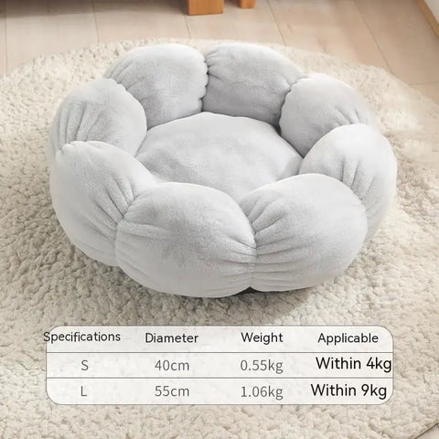 Plush Round Flower Shape Doghouse for Pets