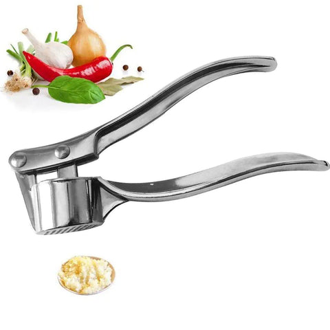 Manual Stainless Steel Garlic Press - Multi-Functional Tool