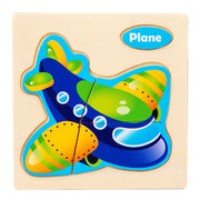 3D Wooden Cartoon Animal Traffic Puzzle for Kids