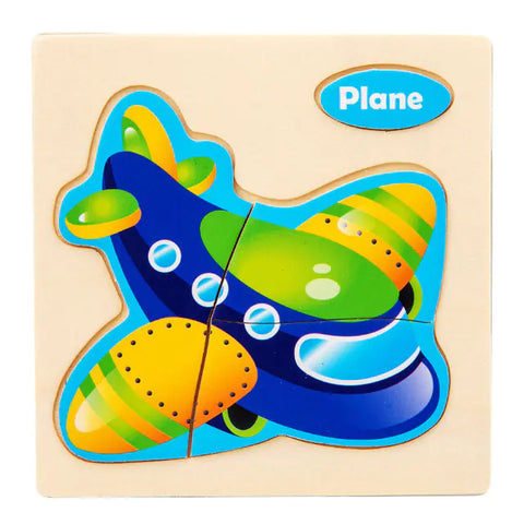 3D Wooden Cartoon Animal Traffic Puzzle for Kids