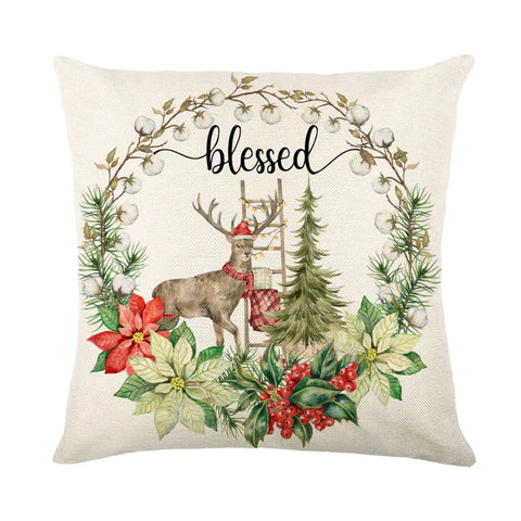 Christmas Snowflake Pillow Covers for Sofa and Bed Decor