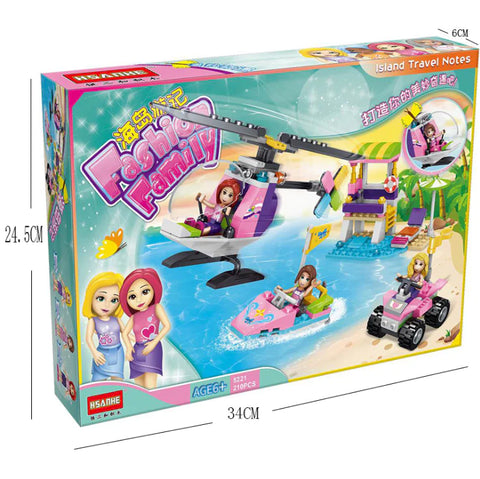 Kids Building Block Toy - Island Adventure Helicopter
