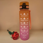 Motivational 1L Sports Water Bottle with Time Markings