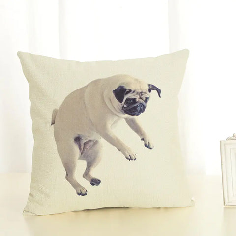 Lazy Pug Cotton Linen Home Cushion Cover
