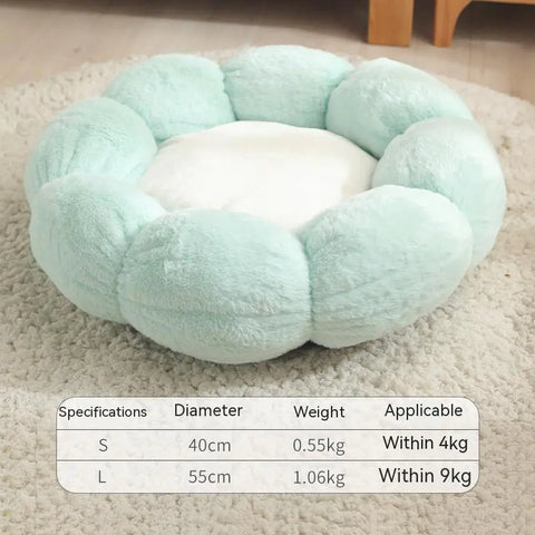 Plush Round Flower Shape Doghouse for Pets