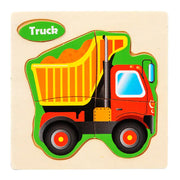3D Wooden Cartoon Animal Traffic Puzzle for Kids