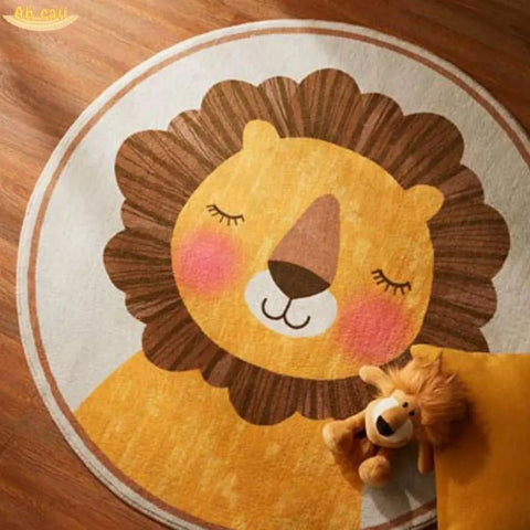 Cartoon Round Plush Floor Mat for Children&