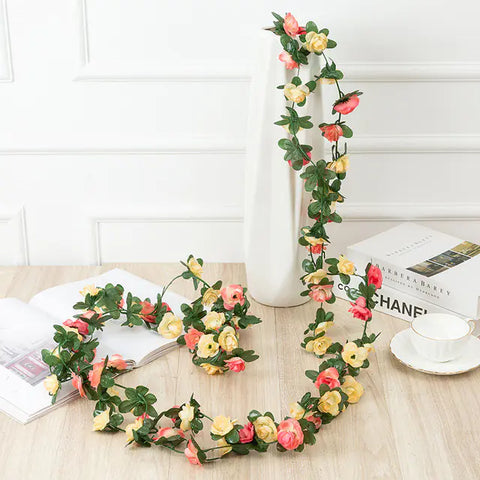 250CM Artificial Rose Garland for Home and Garden Decor