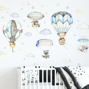 Cartoon Animal Hot Air Balloon Wall Stickers for Kids