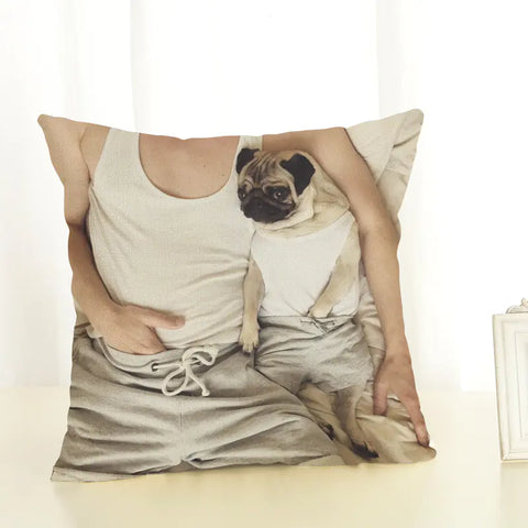 Lazy Pug Cotton Linen Home Cushion Cover