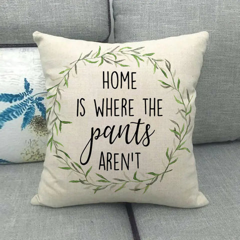 Watercolor Rose Inspirational Word Linen Cushion Cover