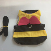Cute Bee Costume for Cat with Rope Walking Harness