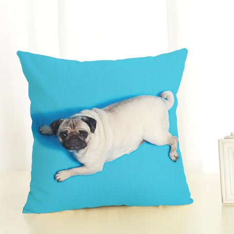 Lazy Pug Cotton Linen Home Cushion Cover