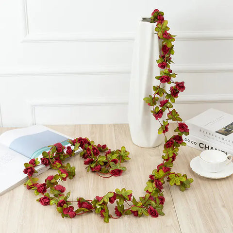 250CM Artificial Rose Garland for Home and Garden Decor