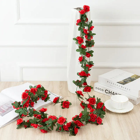 250CM Artificial Rose Garland for Home and Garden Decor