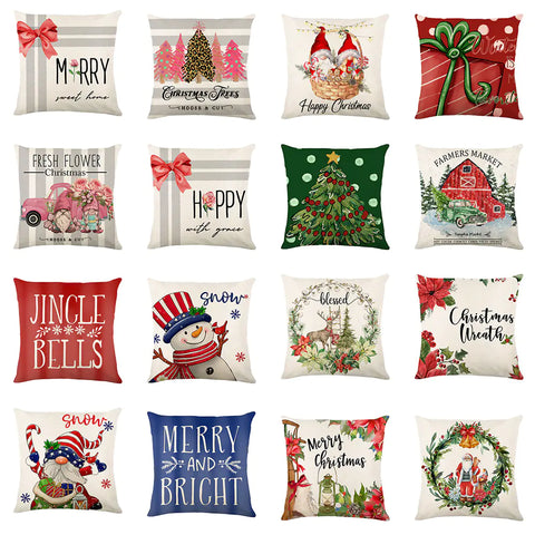 Christmas Snowflake Pillow Covers for Sofa and Bed Decor