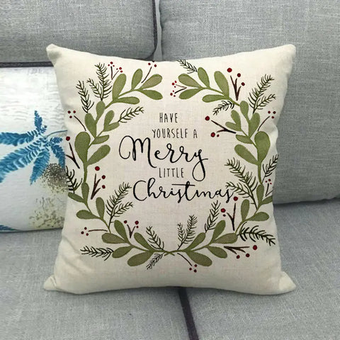 Watercolor Rose Inspirational Word Linen Cushion Cover