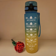 Motivational 1L Sports Water Bottle with Time Markings