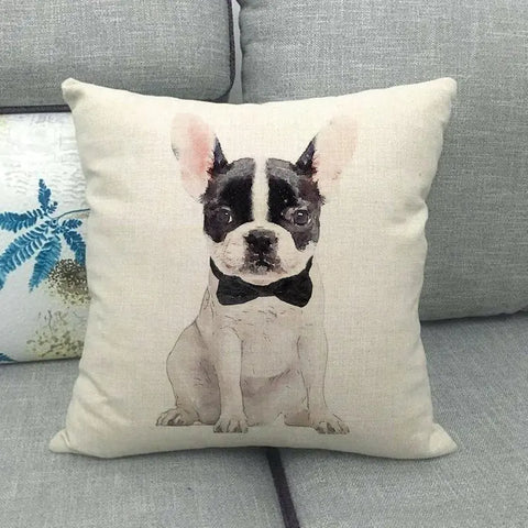 Lazy Pug Cotton Linen Home Cushion Cover