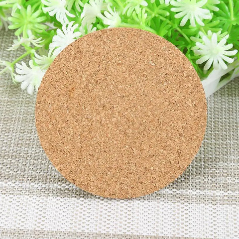 Set of 4 Cork Coasters, Cup, 9 cm / 3.5 inches