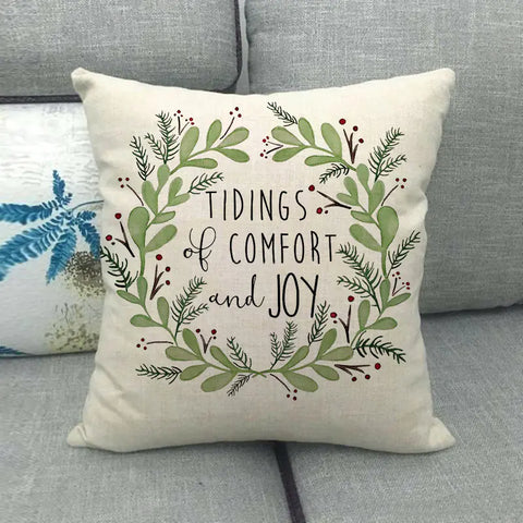 Watercolor Rose Inspirational Word Linen Cushion Cover