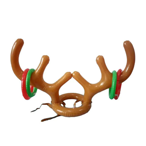Inflatable Deer Antler Hat for Kids (Ring Toss Toy)