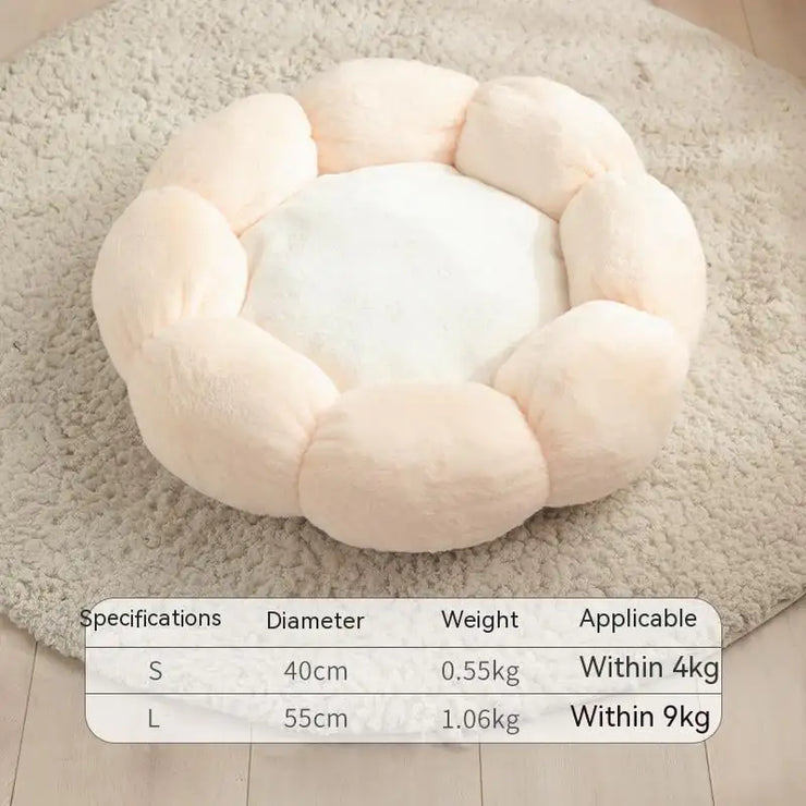 Plush Round Flower Shape Doghouse for Pets