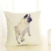 Lazy Pug Cotton Linen Home Cushion Cover