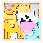 3D Cartoon Animal Wooden Puzzle for Early Learning