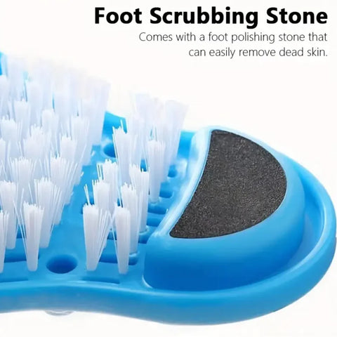 Foot Washing Brush with Rubbing Stone and Slippers