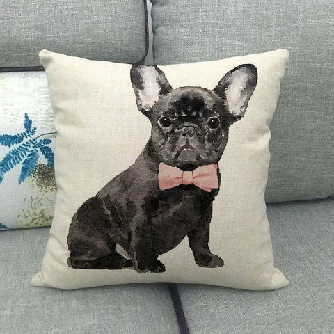Lazy Pug Cotton Linen Home Cushion Cover